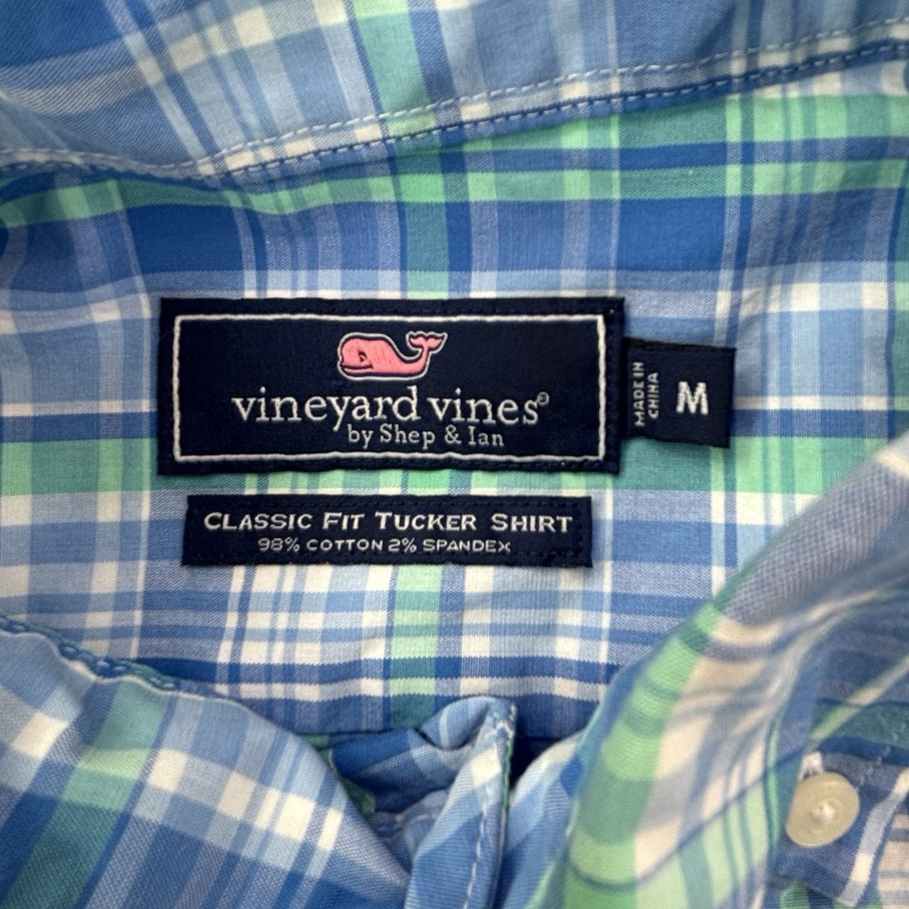 Vineyard Vines Mens M Medium Button-Down Classic Fit Plaid Tucker Fit Shirt - Picture 6 of 16